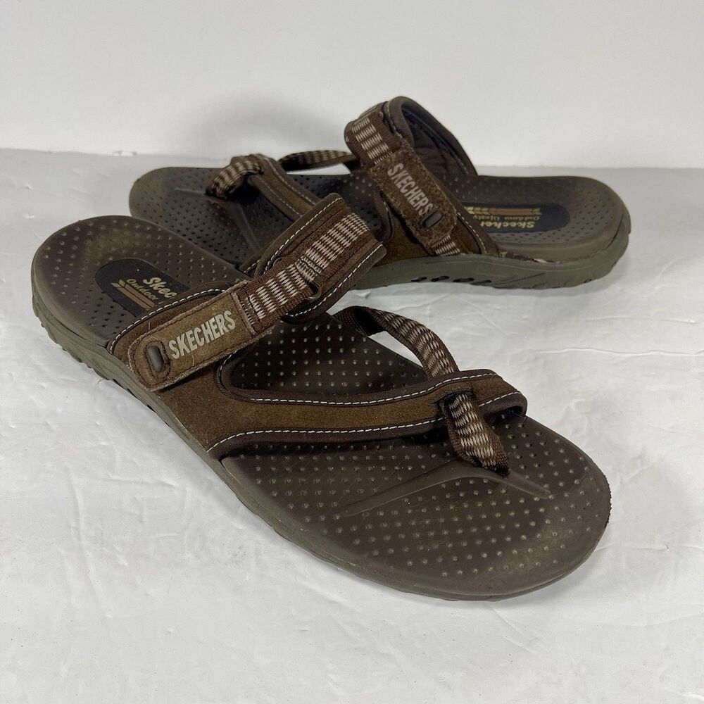 Skechers Outdoor Lifestyle Men’s Brown Toe-Loop Sandals – Size 8